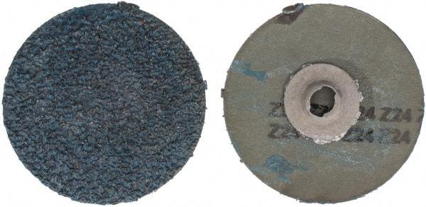 Tru-Maxx - 3" Disc Diam, 24 Grit, Zirconia Alumina Quick Change Disc - Type S Attaching System, Coated, Blue, Very Coarse Grade - Benchmark Tooling