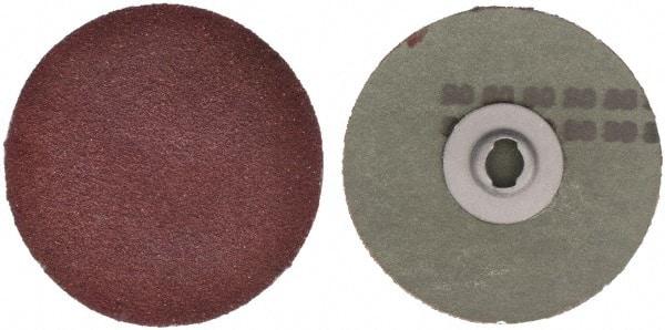 Tru-Maxx - 3" Disc Diam, 80 Grit, Aluminum Oxide Quick Change Disc - Type S Attaching System, Coated, Maroon, Medium Fine Grade - Benchmark Tooling