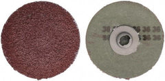 Tru-Maxx - 3" Disc Diam, 36 Grit, Aluminum Oxide Quick Change Disc - Type S Attaching System, Coated, Maroon, Coarse Grade - Benchmark Tooling