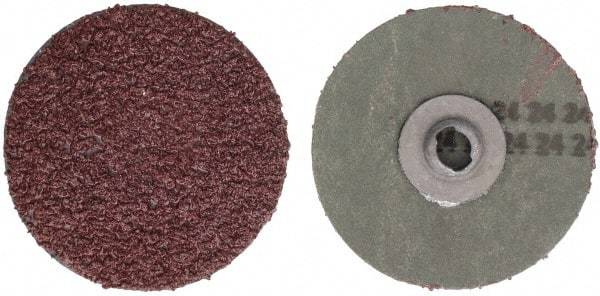 Tru-Maxx - 3" Disc Diam, 24 Grit, Aluminum Oxide Quick Change Disc - Type S Attaching System, Coated, Maroon, Very Coarse Grade - Benchmark Tooling