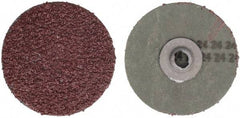 Tru-Maxx - 3" Disc Diam, 24 Grit, Aluminum Oxide Quick Change Disc - Type S Attaching System, Coated, Maroon, Very Coarse Grade - Benchmark Tooling