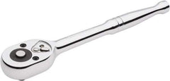 Crescent - 3/8" Drive Pear Head Quick-Release Ratchet - Chrome Finish, 7-3/4" OAL, 72 Gear Teeth - Benchmark Tooling