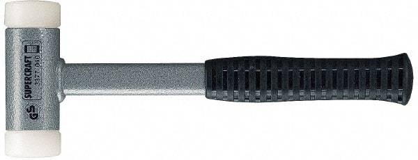 HALDER - 32 oz Head 1-3/4" Face Diam Nylon Dead Blow Hammer - 12" OAL, Steel Handle - Benchmark Tooling