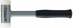 HALDER - 20 oz Head 1-3/16" Face Diam Nylon Dead Blow Hammer - 11-3/8" OAL, Steel Handle - Benchmark Tooling