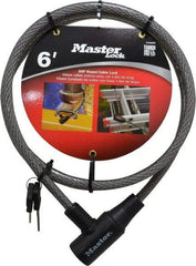 Master Lock - 6' Long Keyed Different Cable Lock - 3/8" Diam, Keyed Different - Benchmark Tooling