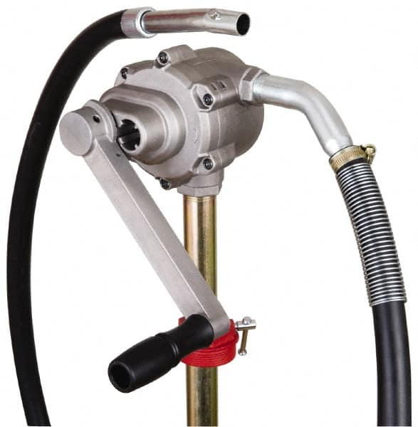 PRO-LUBE - Oil Lubrication 8 Strokes/Gal Flow Aluminum Rotary Hand Pump - For 15 to 55 Gal Container - Benchmark Tooling