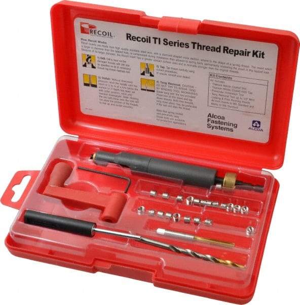 Recoil - 18 Inserts, M5x0.80, M5x0.80 Metric Coarse, Thread Repair Kit - 7.5mm Insert Length - Exact Industrial Supply