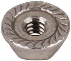 Value Collection - #6-32, 27/64" Flange Diam, Serrated Flange Nut - Grade 18-8 Stainless Steel, Uncoated Finish, 0.171" Flange Height - Benchmark Tooling