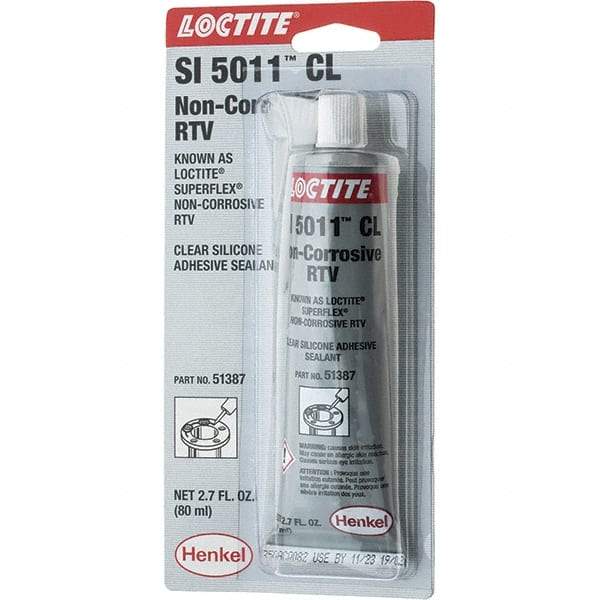 Loctite - 80 mL Tube Clear Silicone Sealant - NC RTV SIL-CL 80ML LOCTITE SUPERFLX RTV - Benchmark Tooling