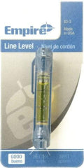 Empire Level - 1 Vial, 3" Long, Plastic Line Level - 5/8" High x 1/2" Wide, Yellow - Benchmark Tooling