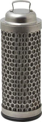 Flow Ezy Filters - 74 Micron, 1.6" Outside Diam, 4-1/2" Long, Stainless Steel Wire Cloth Media, Filter Element - 1.1" Inside Diam, Stainless Steel - Benchmark Tooling