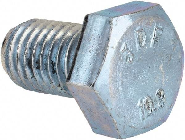 Value Collection - M12x1.75mm Metric Coarse, 20mm Length Under Head Hex Head Cap Screw - Fully Threaded, Grade 10.9 Steel, Zinc-Plated Finish, 19mm Hex - Benchmark Tooling