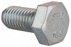Value Collection - M12x1.75mm Metric Coarse, 25mm Length Under Head Hex Head Cap Screw - Fully Threaded, Grade 10.9 Steel, Zinc-Plated Finish, 19mm Hex - Benchmark Tooling