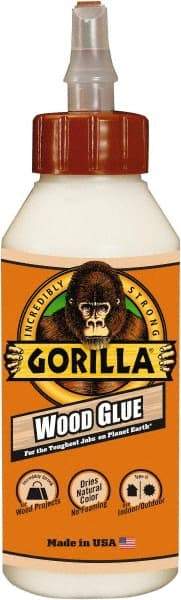 Gorilla Glue - 8 oz Bottle Natural Wood Glue - 3 to 4 hr Working Time, 24 hr Full Cure Time, Bonds to Cork Board & Wood - Benchmark Tooling