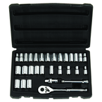 STANLEY® 1/4" Drive 30 Piece Fractional & Metric Socket Set – 6 & 12 Point - Benchmark Tooling