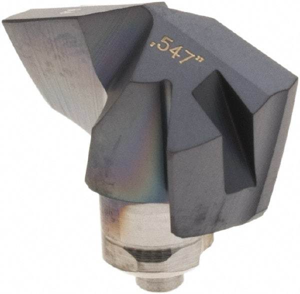 Iscar - Series ICM, 13.89mm Diam Grade IC908 140° Replaceable Drill Tip - Carbide, TiAlN Finish, 13 Seat Size - Benchmark Tooling