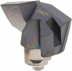 Iscar - Series ICM, 13.89mm Diam Grade IC908 140° Replaceable Drill Tip - Carbide, TiAlN Finish, 13 Seat Size - Benchmark Tooling