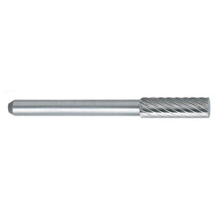 ‎SN-53 -5mm × 6mm LOC × 6mm Shank × 50mm OAL Cylindrical Ball Nose Carbide Medium Right Hand Spiral Burr - Benchmark Tooling