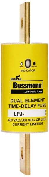 Cooper Bussmann - 300 VDC & 600 VAC, 600 Amp, Time Delay General Purpose Fuse - Bolt-on Mount, 203.2mm OAL, 100 at DC, 300 at AC (RMS) kA Rating, 2-1/16" Diam - Benchmark Tooling