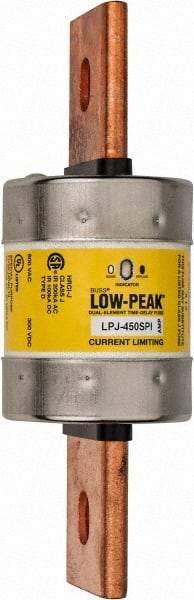 Cooper Bussmann - 300 VDC & 600 VAC, 450 Amp, Time Delay General Purpose Fuse - Bolt-on Mount, 203.2mm OAL, 100 at DC, 300 at AC (RMS) kA Rating, 2-19/32" Diam - Benchmark Tooling