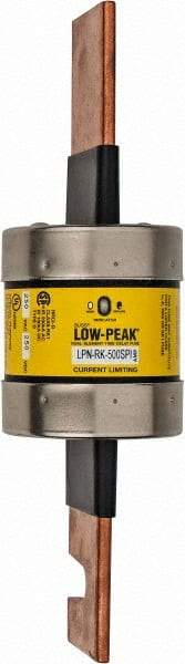 Cooper Bussmann - 250 VAC/VDC, 500 Amp, Time Delay General Purpose Fuse - Bolt-on Mount, 10-3/8" OAL, 100 at DC, 300 at AC (RMS) kA Rating, 2-7/8" Diam - Benchmark Tooling