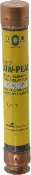 Cooper Bussmann - 300 VDC, 600 VAC, 10 Amp, Time Delay General Purpose Fuse - Fuse Holder Mount, 127mm OAL, 100 at DC, 300 at AC (RMS) kA Rating, 13/16" Diam - Benchmark Tooling