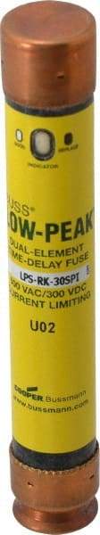 Cooper Bussmann - 300 VDC, 600 VAC, 30 Amp, Time Delay General Purpose Fuse - Fuse Holder Mount, 127mm OAL, 100 at DC, 300 at AC (RMS) kA Rating, 13/16" Diam - Benchmark Tooling