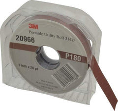 3M - 1" x 20 Yd 180 Grit Aluminum Oxide Cloth Roll - Very Fine Grade, J Weighted Backing - Benchmark Tooling