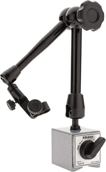 Mitutoyo - 55mm Long x 50mm Wide x 60mm High Magnetic Indicator Base with On/Off Switch - Includes Holder - Benchmark Tooling