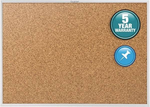 Quartet - 24" Wide x 18" High Open Cork Bulletin Board - Natural (Color) - Benchmark Tooling