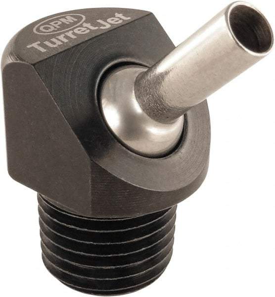 QPM Products - 5/16" Hose Inside Diam, Coolant Hose Nozzle - NPT, for Use with CNC Lathes - Benchmark Tooling