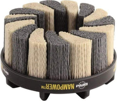 Brush Research Mfg. - 6" 80 Grit Ceramic/Silicon Carbide Tapered Disc Brush - Coarse Grade, CNC Adapter Connector, 0.71" Trim Length, 7/8" Arbor Hole - Benchmark Tooling