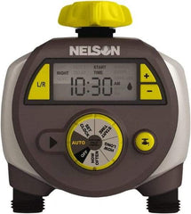 Nelson - Electronic Lawn Sprinkler Timer - 2 Watering Modes, 2 Outlets, 3/4-18 National Hose Thread - Benchmark Tooling