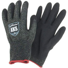 Value Collection - Size L, ANSI Cut Lvl A5, Puncture Lvl 4, Abrasion Lvl 4, Nitrile Coated Cut & Puncture Resistant Gloves - Palm Coated, Black, Paired - Benchmark Tooling