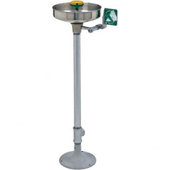 Haws - 15" Wide x 38" High, Pedestal Mount, Stainless Steel Bowl, Eye & Face Wash Station - 11" Inlet, 3.7 GPM Flow Rate - Benchmark Tooling