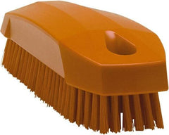 Vikan - 0.7" Bristle Length, Polyester Scrub Brush - 1-1/2" Wide Head, 4-1/2" OAL, Orange, Polypropylene Block - Benchmark Tooling