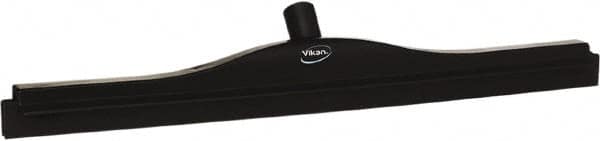 Vikan - 24" Rubber Blade Floor Squeegee - Double Edge, Black, Plastic Holder - Benchmark Tooling