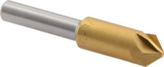 M.A. Ford - 3/8" Head Diam, 1/4" Shank Diam, 6 Flute 90° High Speed Steel Countersink - TiN Finish, 2" OAL - Benchmark Tooling