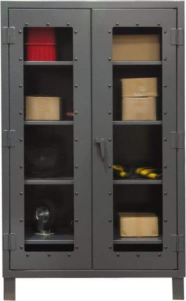 Durham - 4 Shelf Visible Storage Cabinet - Steel, 48" Wide x 24" Deep x 78" High, Gray - Benchmark Tooling