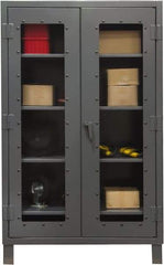 Durham - 3 Shelf Visible Storage Cabinet - Steel, 48" Wide x 24" Deep x 66" High, Gray - Benchmark Tooling