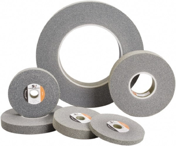 Standard Abrasives - 6" Diam, 1/2" Face Width, 1" Center Hole, Fine Grade, Silicon Carbide Deburring Wheel - Benchmark Tooling