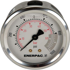 Enerpac - Hydraulic Pressure Gages & Adapters Type: Glycerine Filled Pressure Rating: 1000 - Benchmark Tooling