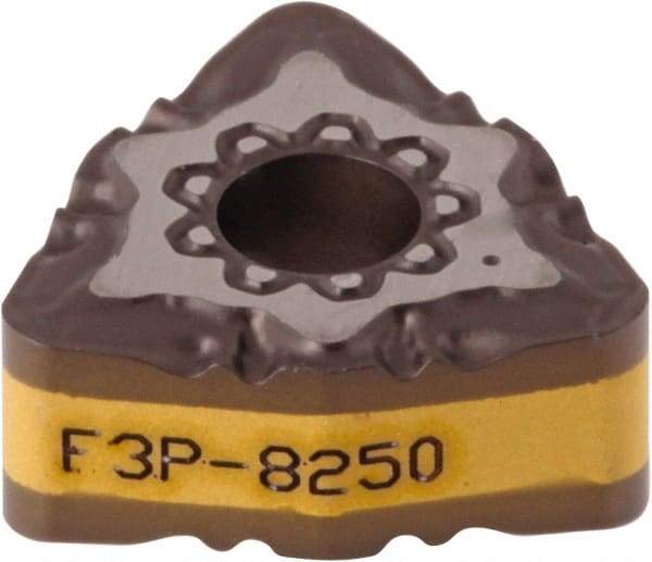 Iscar - WNMG333 F3P Grade IC8250 Carbide Turning Insert - TiCN/Al2O3/TiN Finish, 80° Trigon, 3/8" Inscr Circle, 3/16" Thick, 3/64" Corner Radius - Benchmark Tooling
