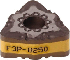 Iscar - WNMG333 F3P Grade IC8250 Carbide Turning Insert - TiCN/Al2O3/TiN Finish, 80° Trigon, 3/8" Inscr Circle, 3/16" Thick, 3/64" Corner Radius - Benchmark Tooling