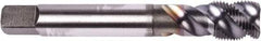 Union Butterfield - M10x1.50 Metric Coarse 3 Flute 6H Modified Bottoming Spiral Flute Tap - Powdered Metal, TiCN Finish, 100mm OAL, Right Hand Flute, Right Hand Thread, Series 1679 - Exact Industrial Supply