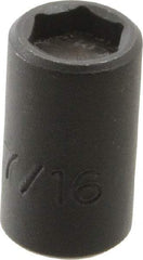 Proto - 3/8" Drive 7/16" Standard Magnetic Impact Socket - 6 Points, 1-3/32" OAL - Benchmark Tooling