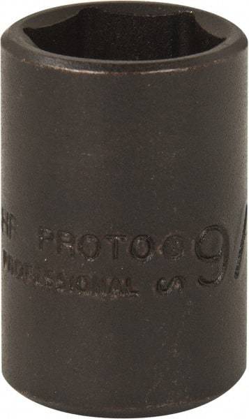 Proto - 3/8" Drive 9/16" Standard Magnetic Impact Socket - 6 Points, 1-3/32" OAL - Benchmark Tooling