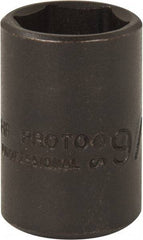 Proto - 3/8" Drive 9/16" Standard Magnetic Impact Socket - 6 Points, 1-3/32" OAL - Benchmark Tooling