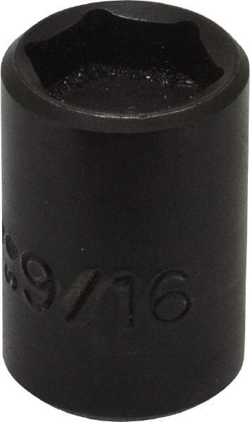 Proto - 3/8" Drive, 9/16" Socket, Power Socket - 6 Points, 1-3/16" OAL - Benchmark Tooling