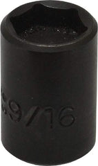 Proto - 3/8" Drive, 9/16" Socket, Power Socket - 6 Points, 1-3/16" OAL - Benchmark Tooling